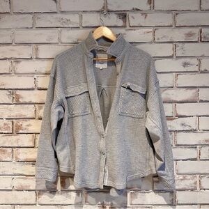 Aerie Gray Waffle Jacket Shacket lumberjane size small